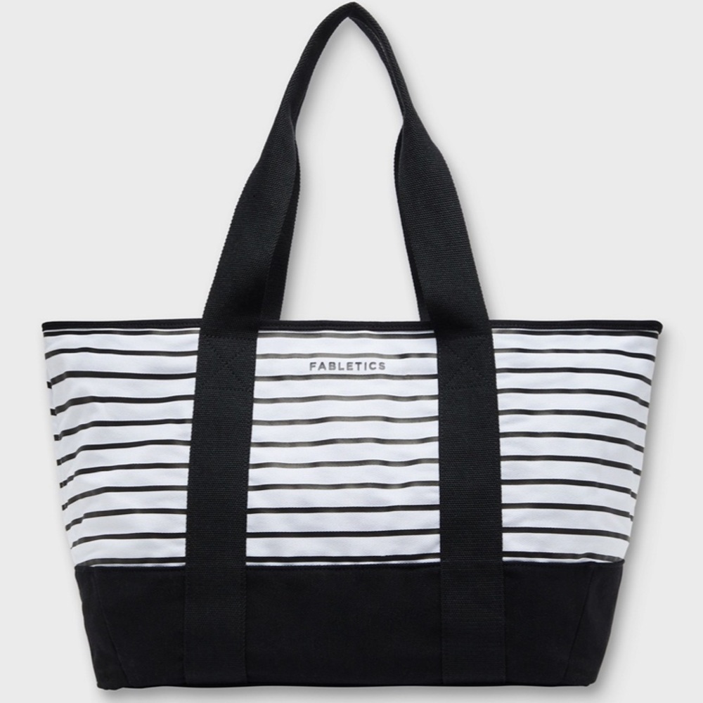 Fabletics Canvas Market Tote in French Stripe